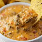 Slow Cooker Spicy Beef Queso Dip