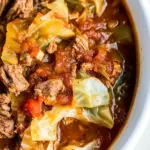 Slow Cooker Spicy Cabbage Beef Soup