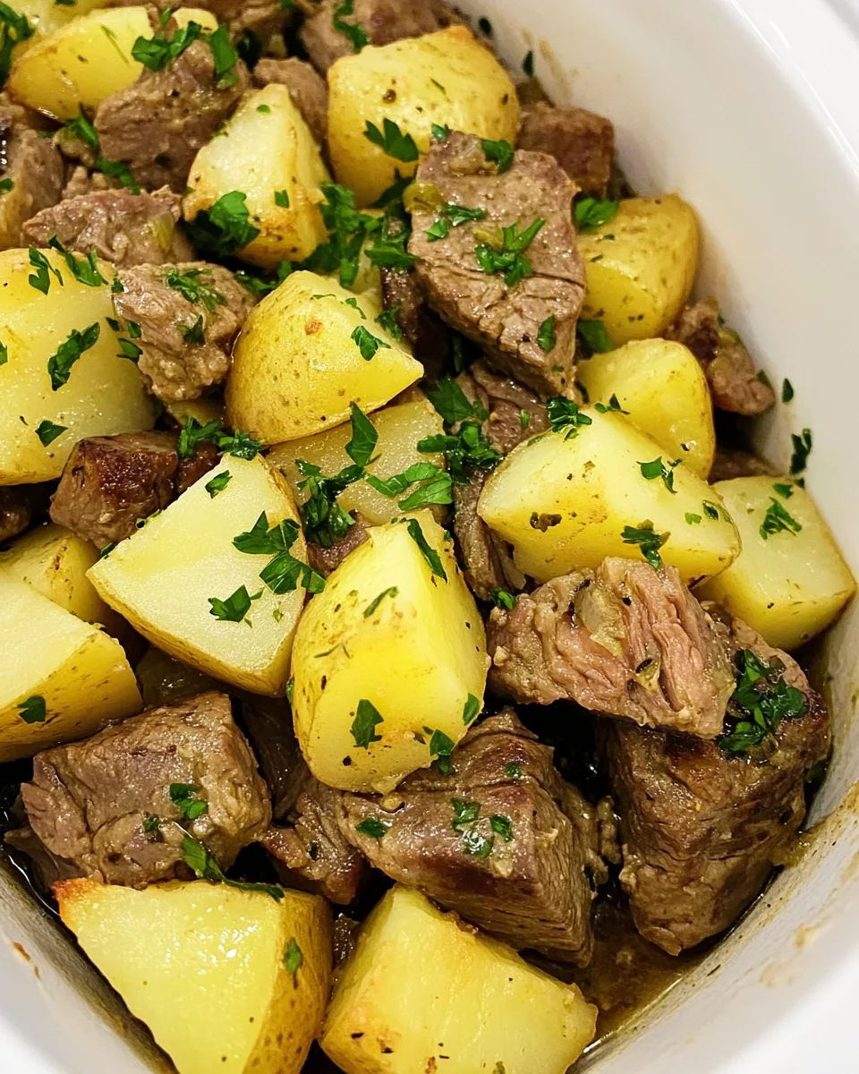 Slow Cooker Steak and Potatoes