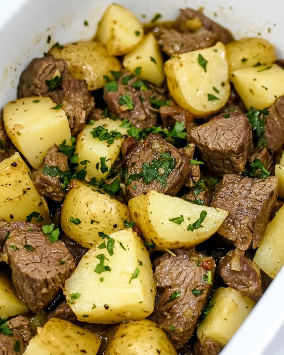 Slow Cooker Steak and Potatoes