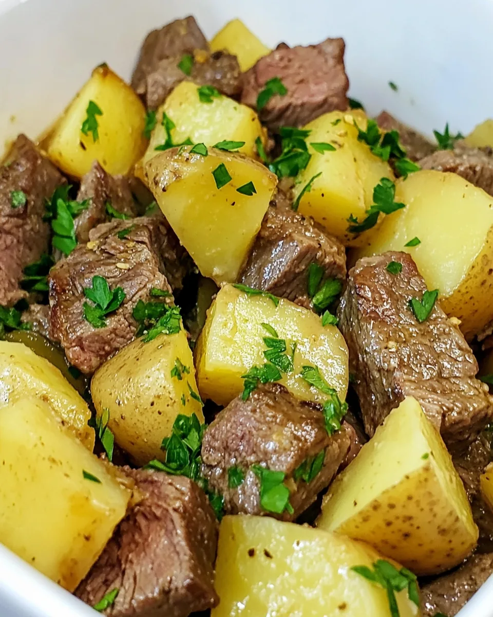Slow Cooker Steak and Potatoes