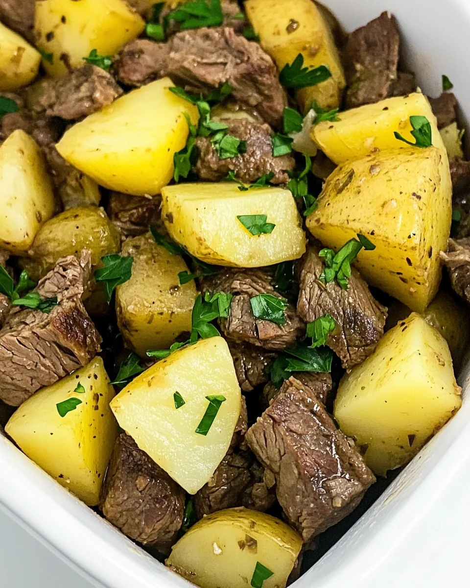Slow Cooker Steak and Potatoes