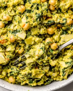 Spinach Artichoke Chickpea Salad