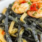 Squid Ink Pasta with Shrimp