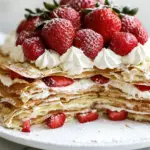 Strawberries and Cream Crepe Cake