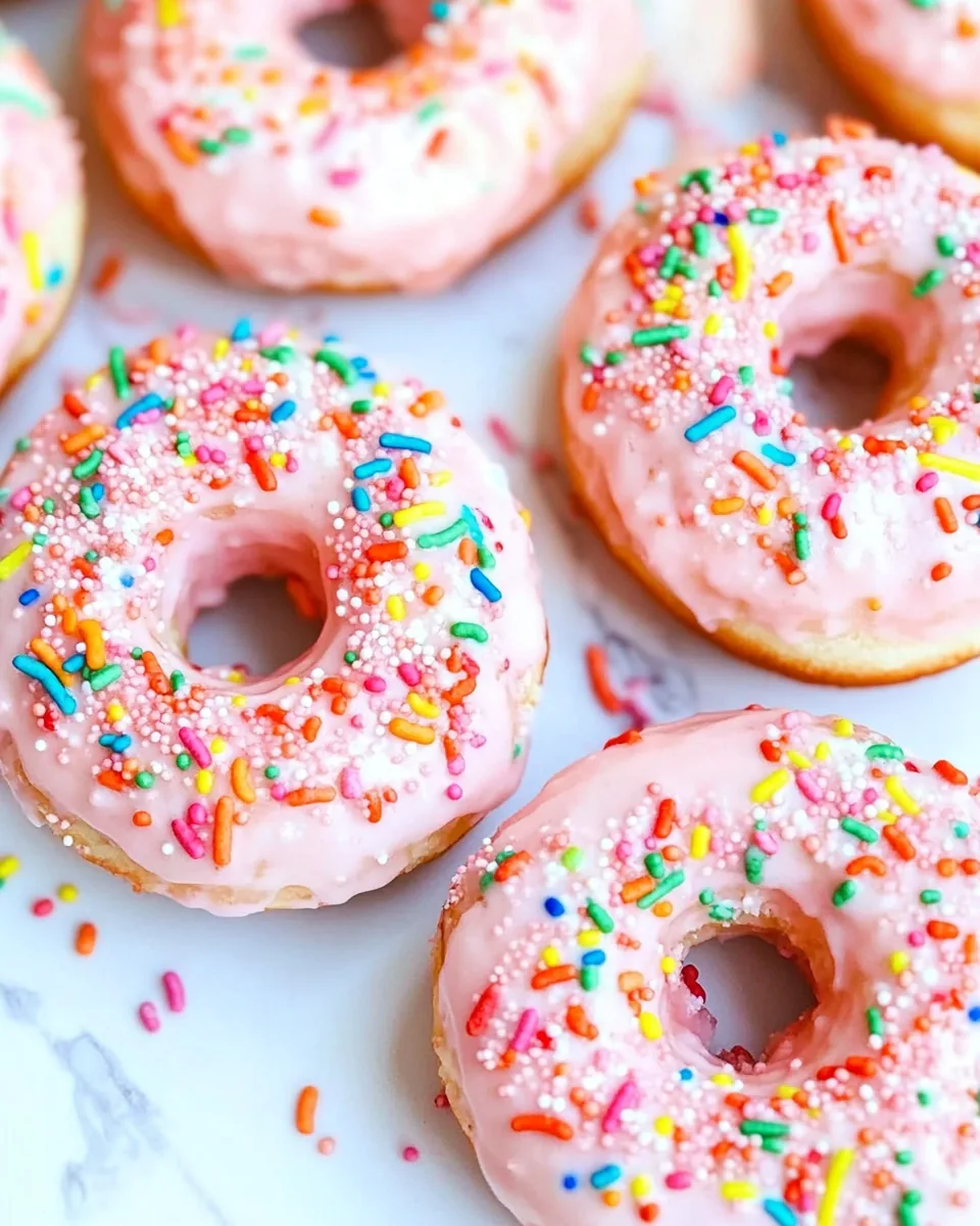 Strawberry Buttermilk Sprinkle Donuts