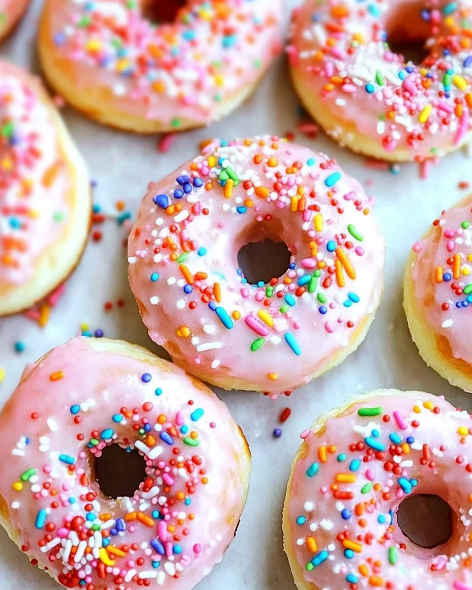 Strawberry Buttermilk Sprinkle Donuts