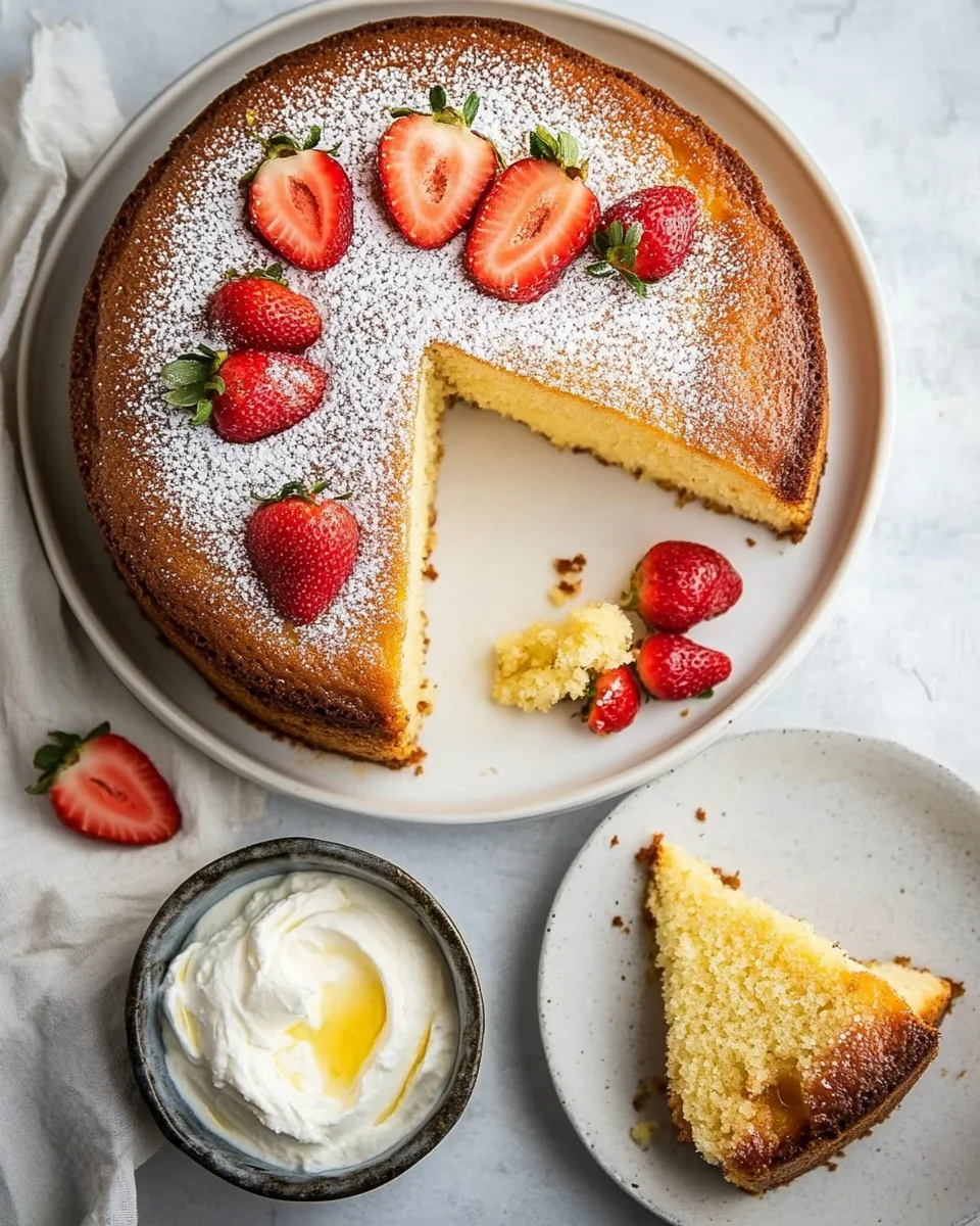 Strawberry Chamomile Olive Oil Cake