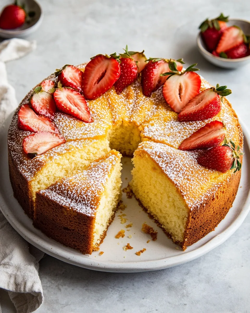 Strawberry Chamomile Olive Oil Cake