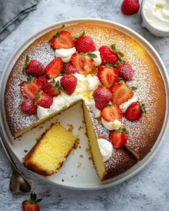 Strawberry Chamomile Olive Oil Cake