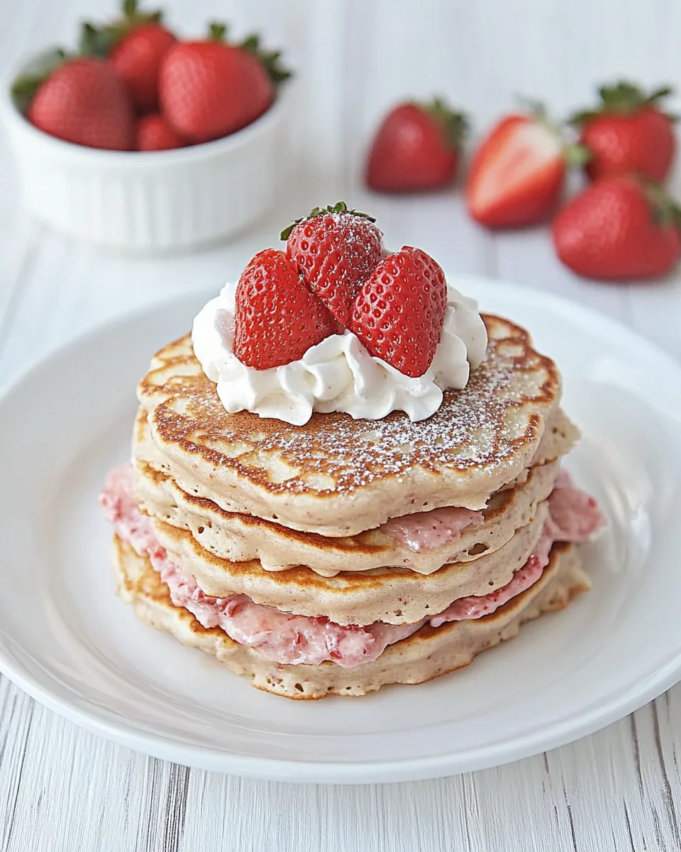 Strawberry Cheesecake Pancakes