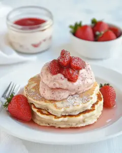 Strawberry Cheesecake Pancakes