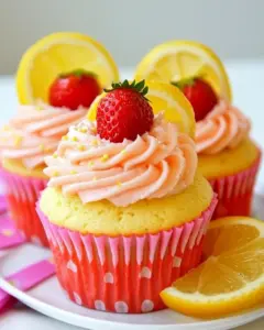 Strawberry Lemonade Cupcakes