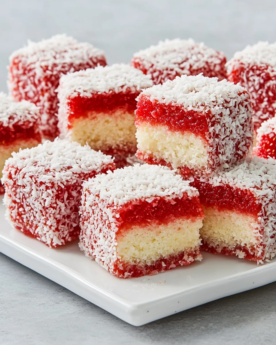 Strawberry Lime Coconut Lamingtons