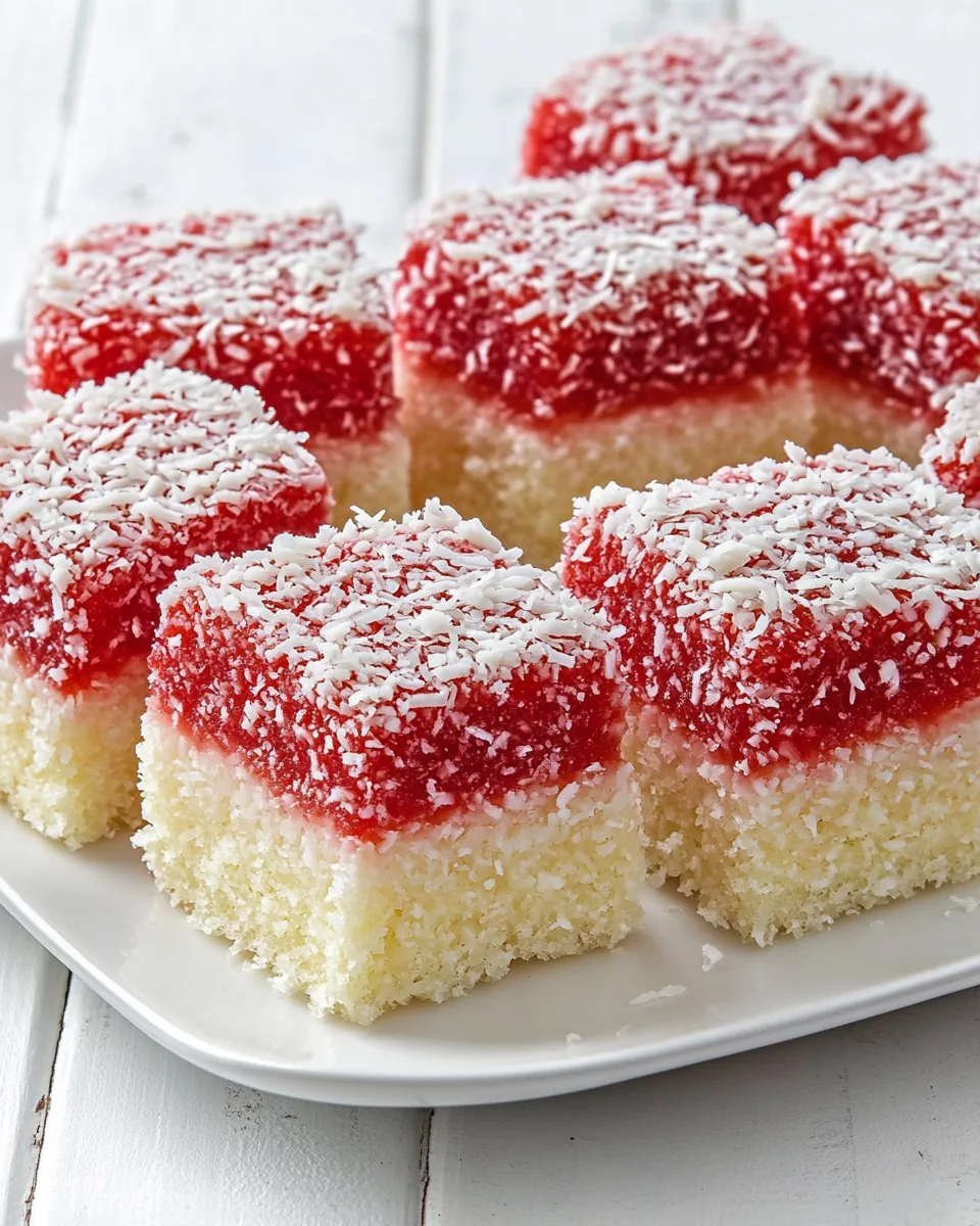 Strawberry Lime Coconut Lamingtons