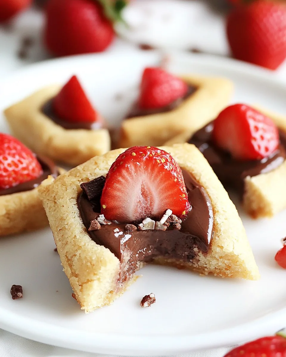 Strawberry Nutella Shortbread Bites
