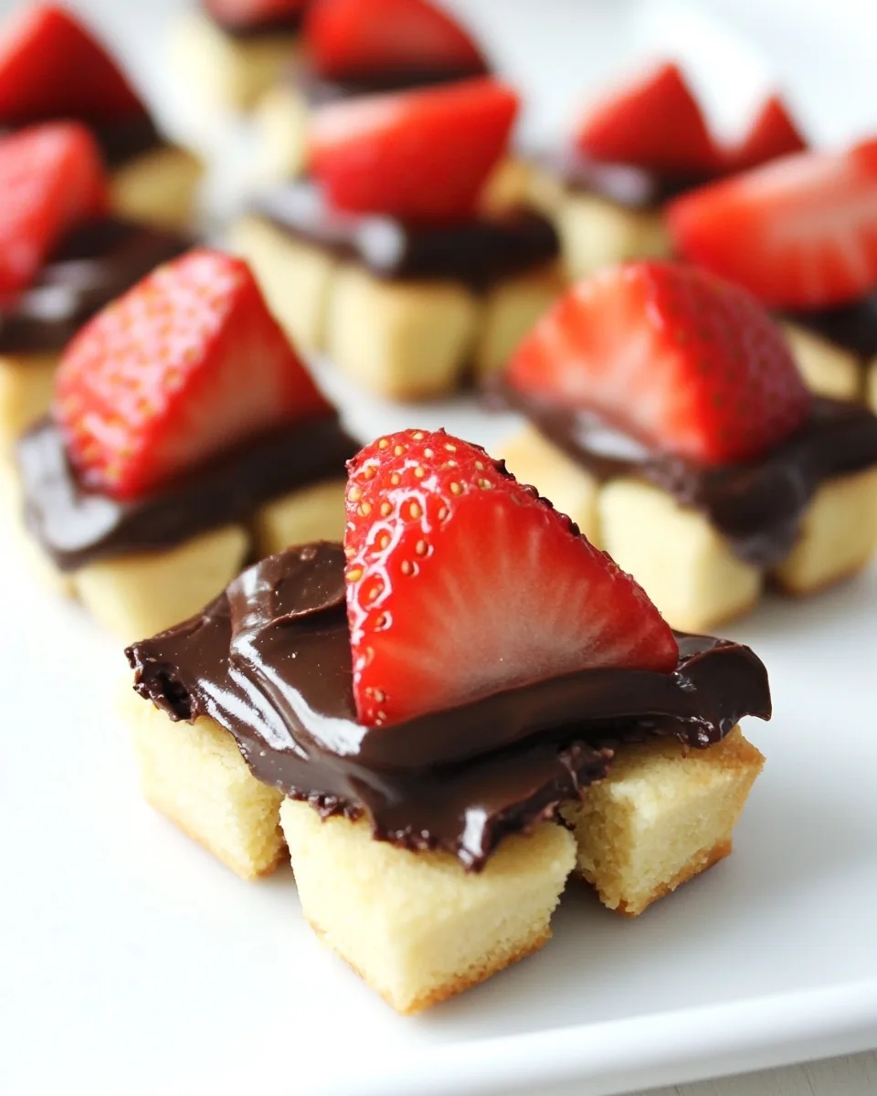 Strawberry Nutella Shortbread Bites