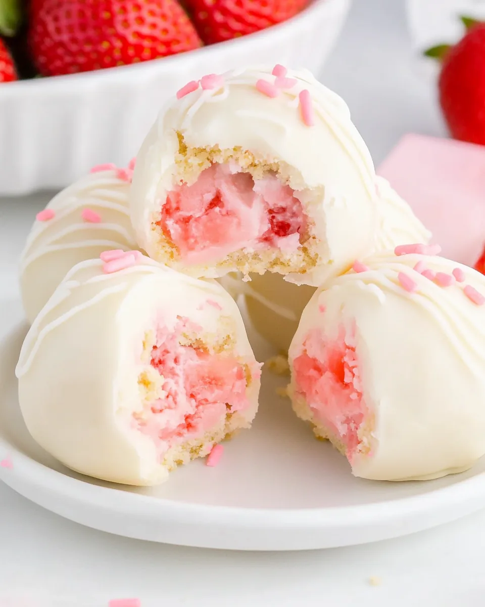 Strawberry Shortcake Truffles