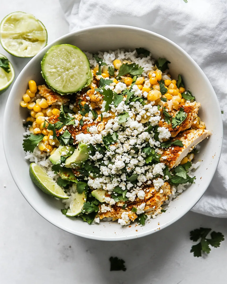 Street Corn Chicken Rice Bowls