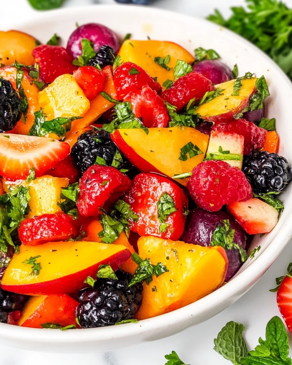 Summer Fruit Salad with Herb Dressing