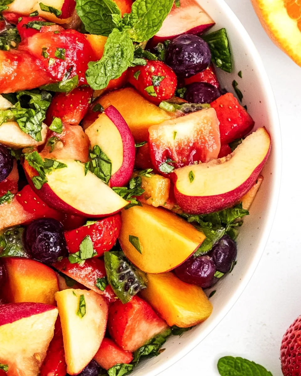 Summer Fruit Salad with Herb Dressing