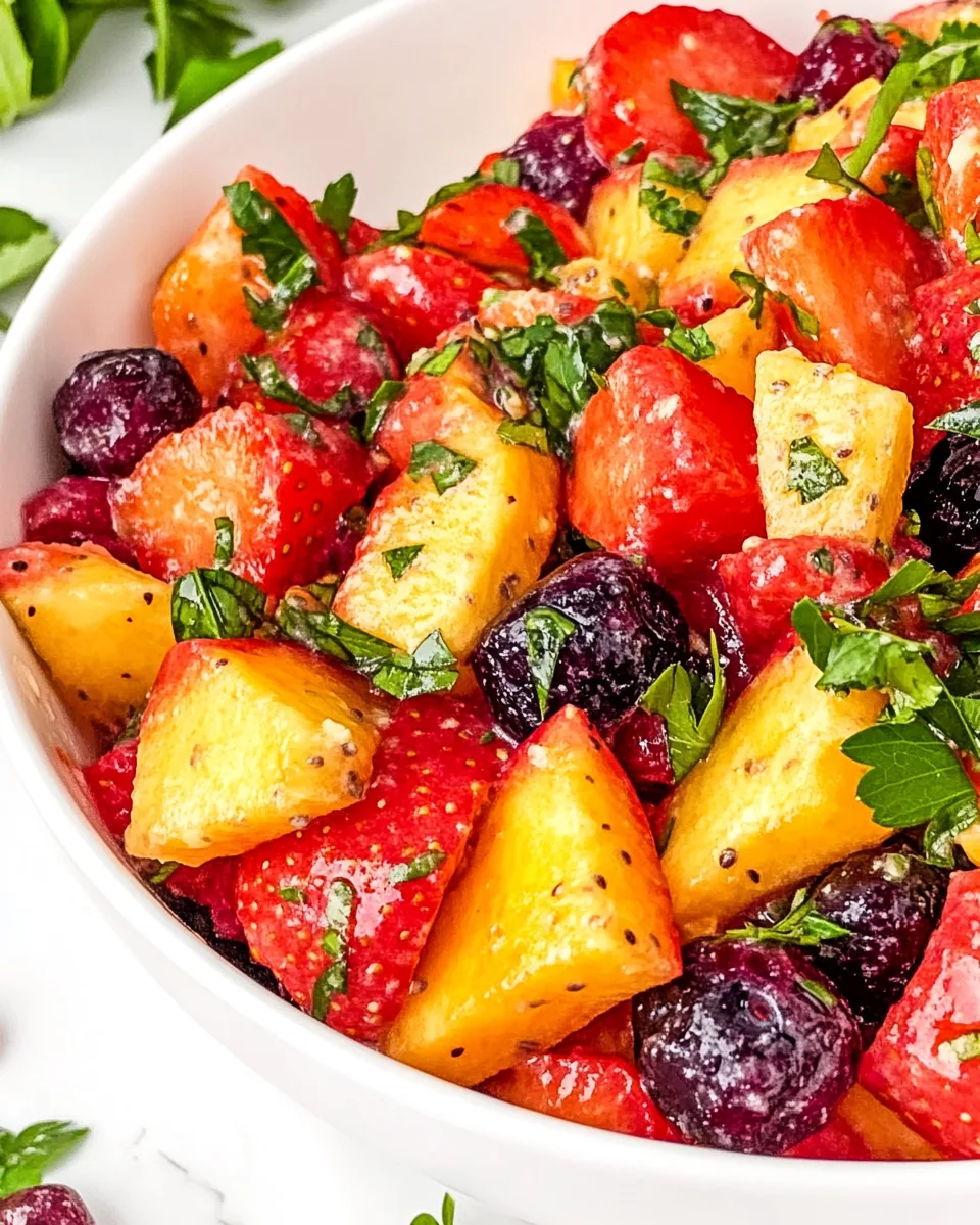 Summer Fruit Salad with Herb Dressing