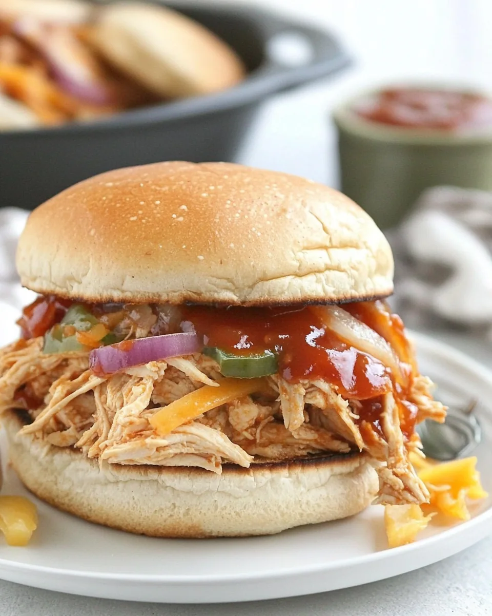 Sweet BBQ Shredded Chicken Sandwiches