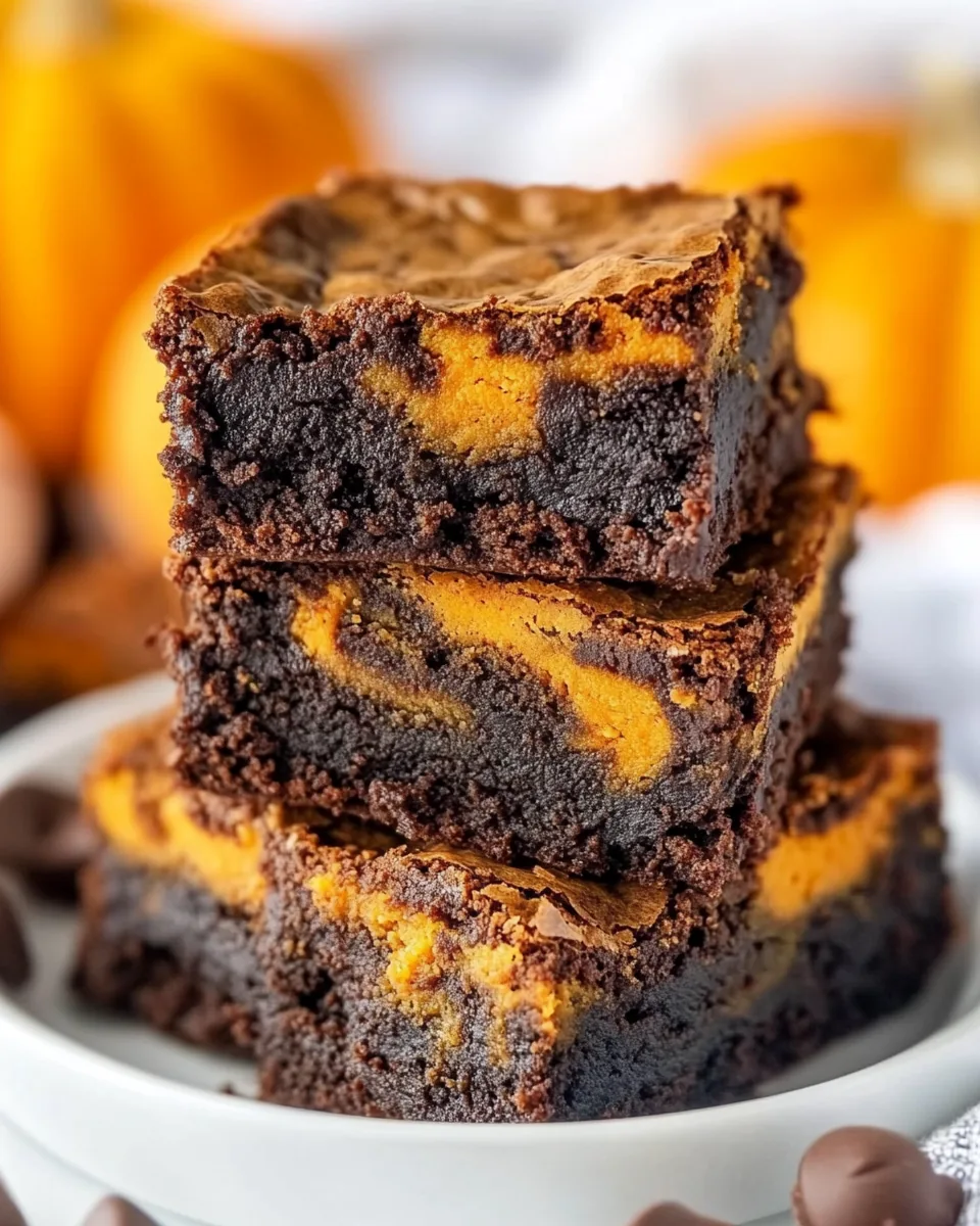 Swirled Pumpkin Brownies