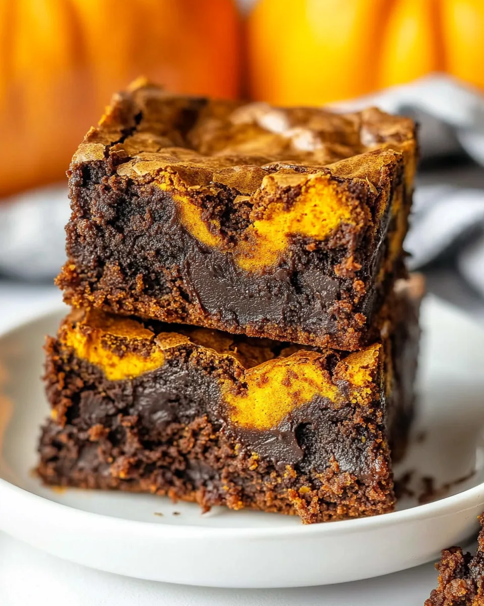 Swirled Pumpkin Brownies