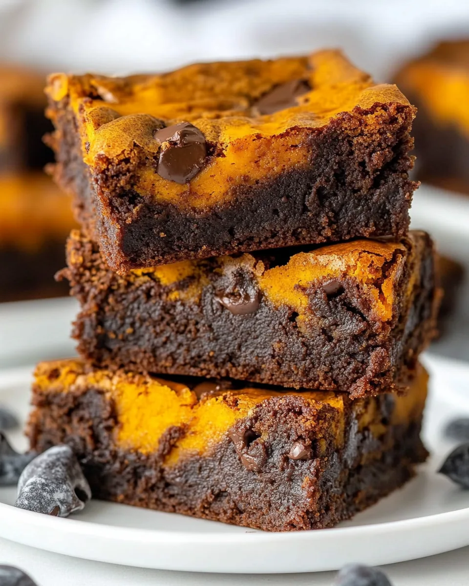Swirled Pumpkin Brownies
