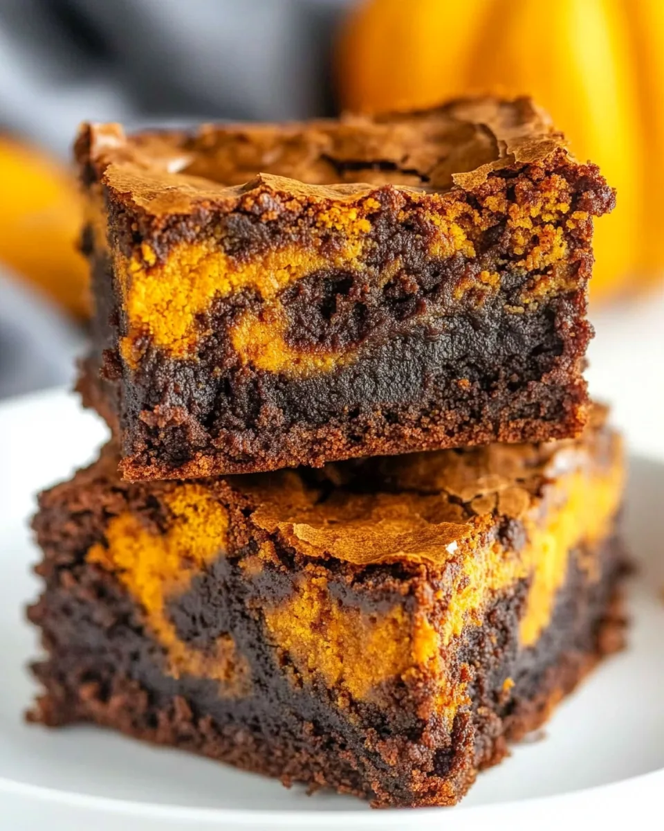 Swirled Pumpkin Brownies