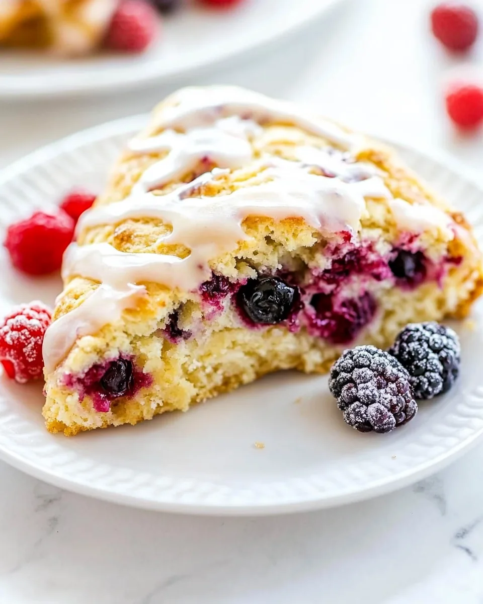 Glazed Mixed Berry Scones