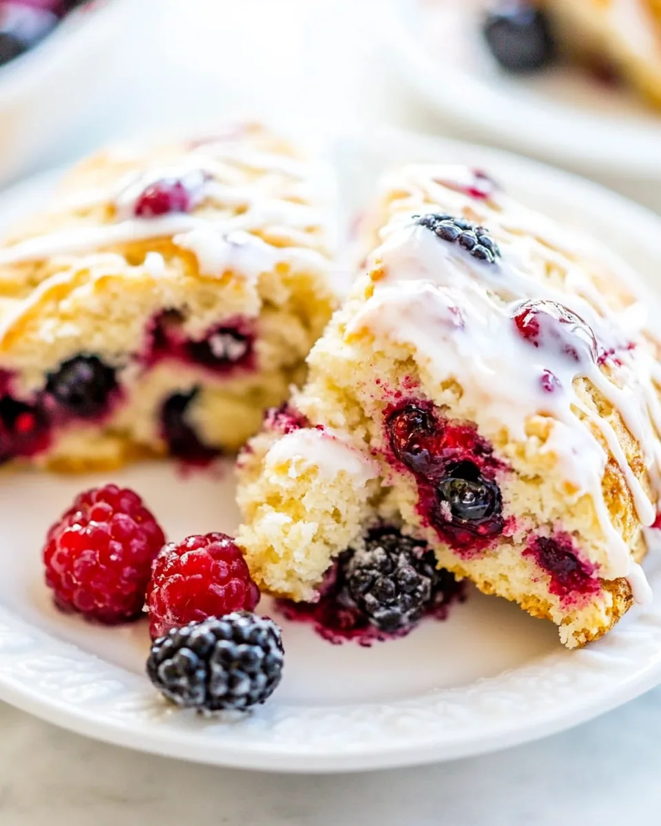 Glazed Mixed Berry Scones