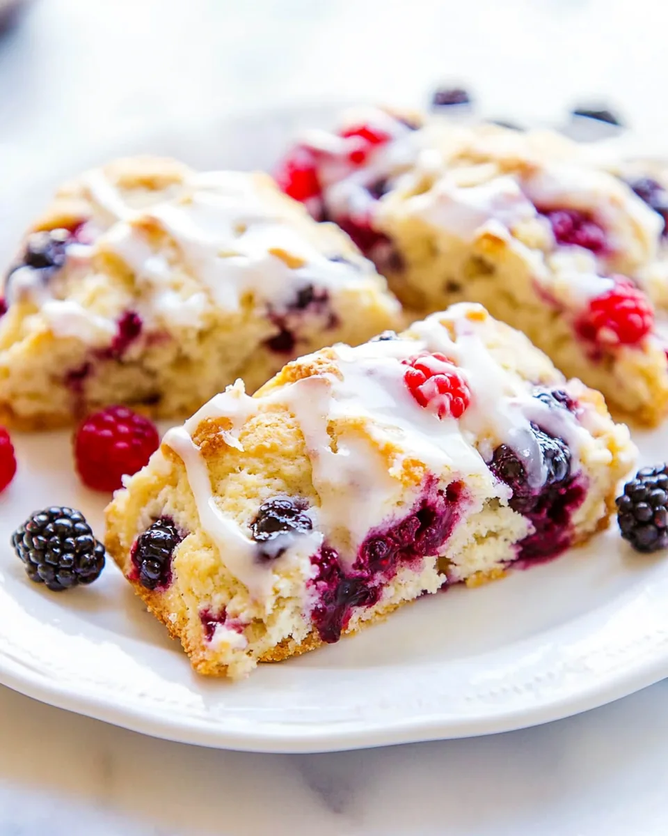Glazed Mixed Berry Scones