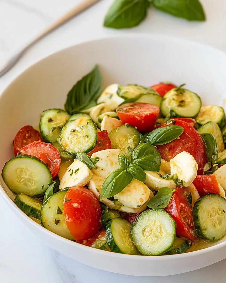 Tomato Cucumber Mozzarella Salad