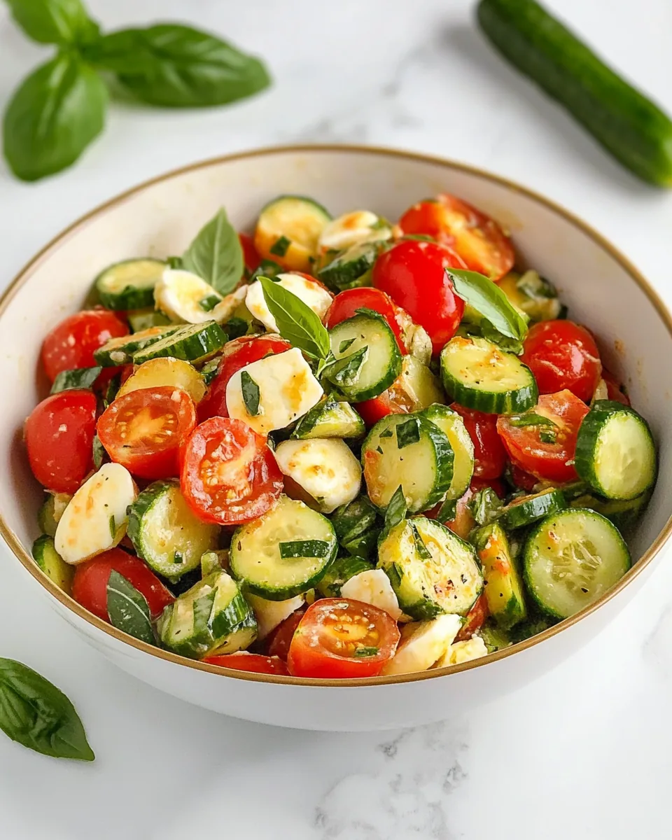 Tomato Cucumber Mozzarella Salad
