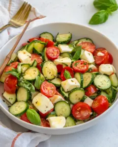 Tomato Cucumber Mozzarella Salad