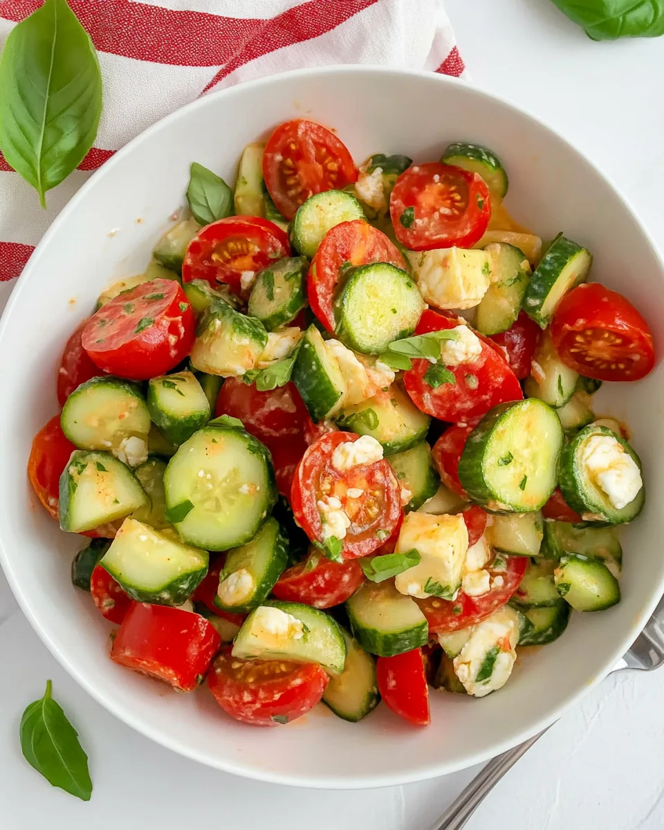 Tomato Cucumber Mozzarella Salad