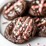Triple Chocolate Candy Cane Cookies