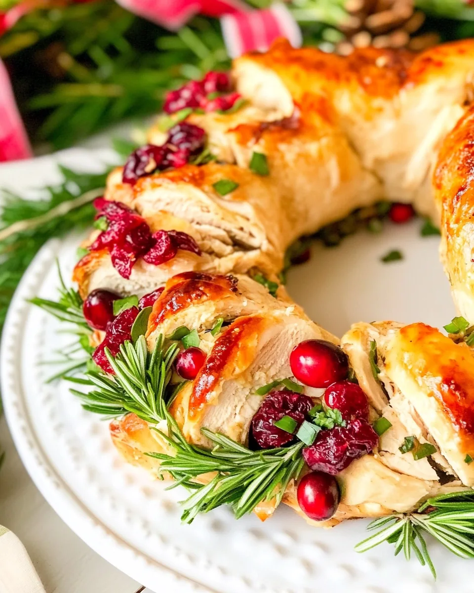 Turkey and Cranberry Wreath