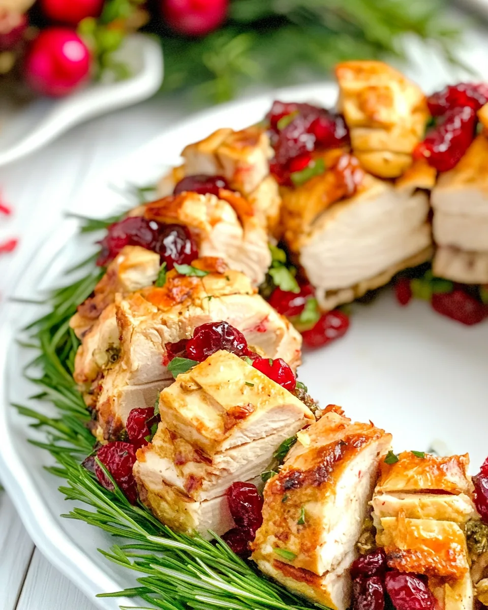 Turkey and Cranberry Wreath
