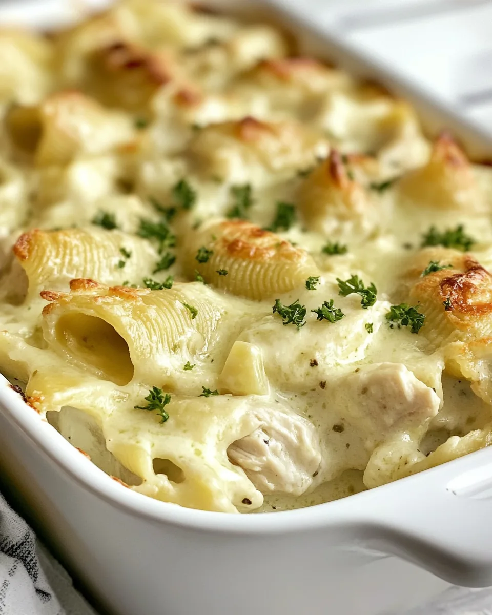 Unstuffed Chicken Alfredo Shells