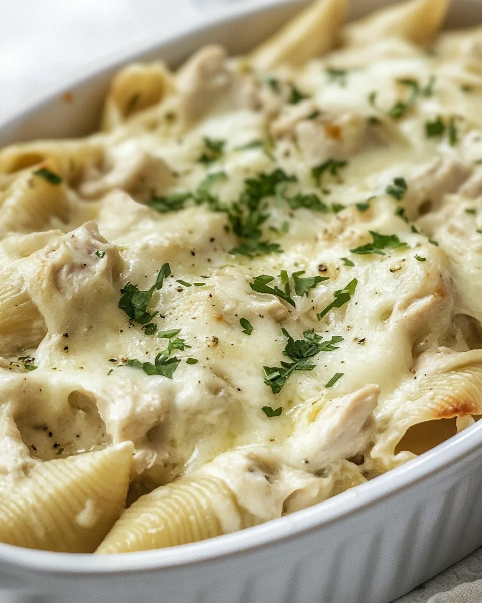 Unstuffed Chicken Alfredo Shells