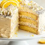 Vanilla Lemon Poppy Seed Layer Cake