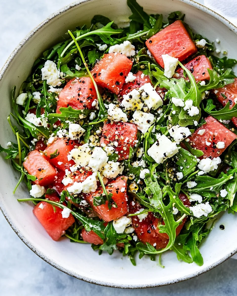 Watermelon Arugula Feta Salad