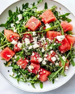 Watermelon Arugula Feta Salad