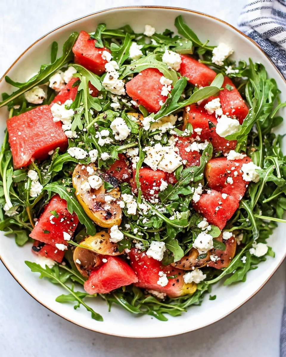 Watermelon Arugula Feta Salad