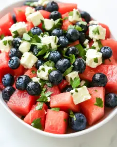 Watermelon Blueberry Feta Salad
