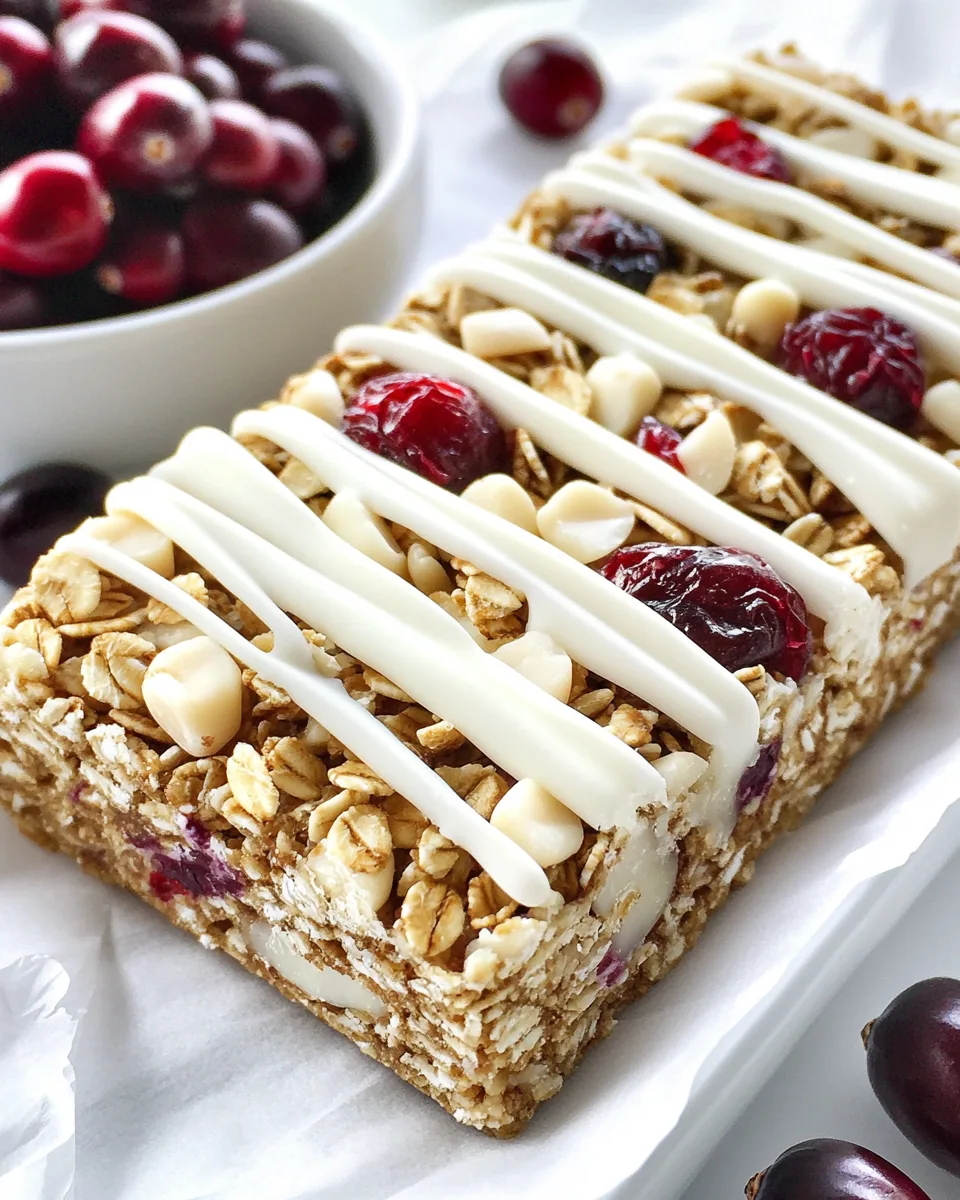 White Chocolate Cranberry Macadamia Nut Granola Bars