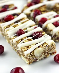 White Chocolate Cranberry Macadamia Nut Granola Bars